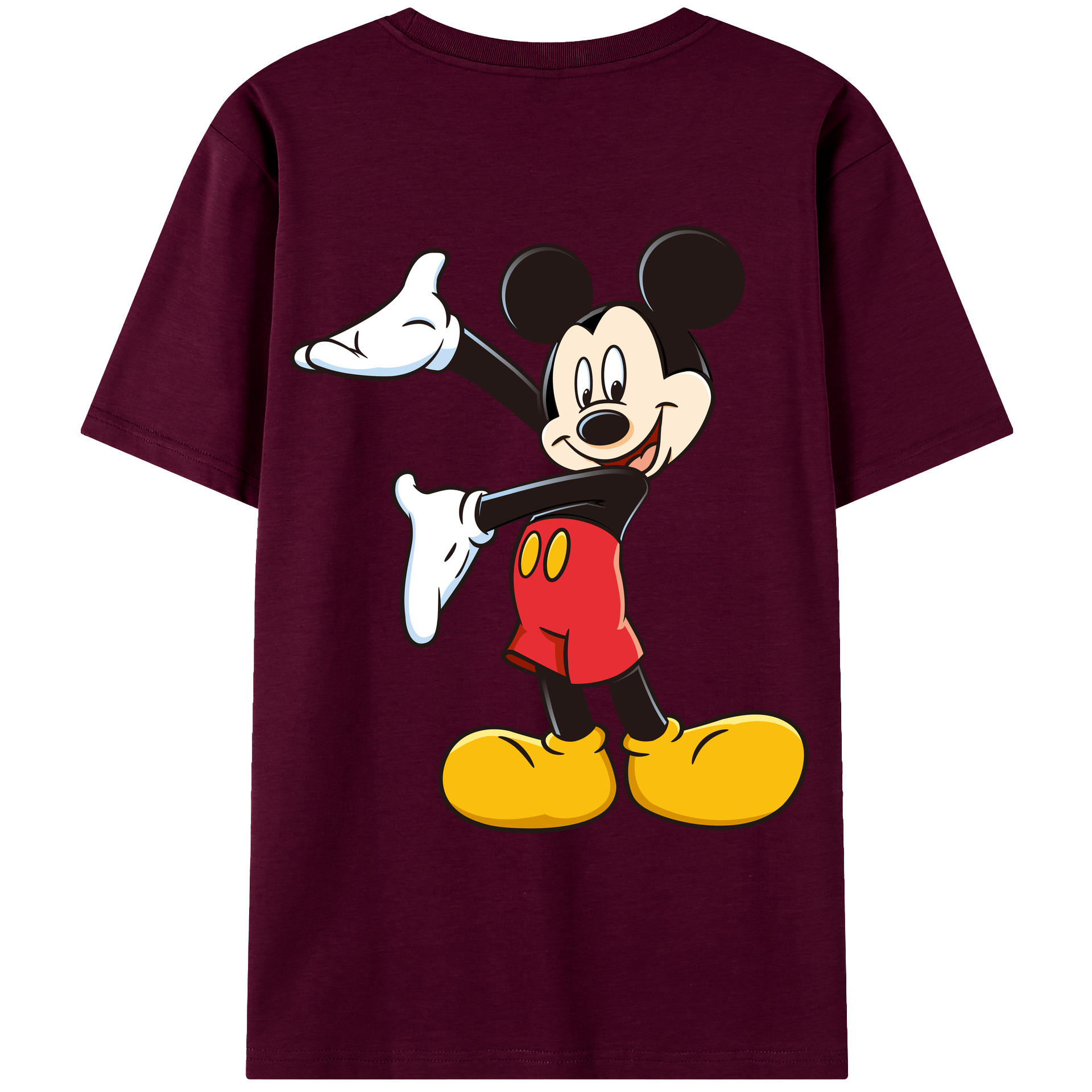 （画像用） ミッキーマウス Mickey Mouse レディース半袖Tシャツ(バックプリント)